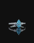 1.23 ct. Blue Lab Diamond Side Stone Ring
