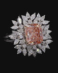 3.42 ct. Pink Cushion Lab Diamond Halo Ring
