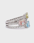 1.05 ct. Multicolored Radiant Lab Diamond Halo Ring