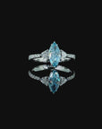 1.01 ct. Blue Lab Diamond Side Stone Ring