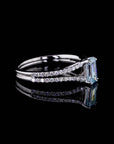0.74 ct. Blue Lab Diamond Solitaire (Pavé) Ring