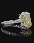 3.02 ct. Yellow Radiant Lab Diamond Halo Ring
