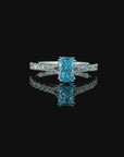 1.07 ct. Blue Lab Diamond Solitaire (Pavé) Ring