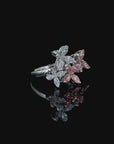 1.6 ct. Pink/White Lab Diamond Butterfly Ring