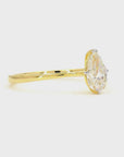 0.70 ct. White Pear Natural Diamond Solitaire Ring