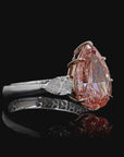 4.02 ct. Pink Pear Lab Diamond Solitaire Ring