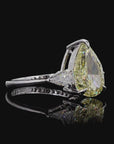 4.03 ct. Fancy Yellow Pear Cut Diamond Ring