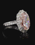 6.05 ct. Pink Oval Lab Diamond Halo Ring