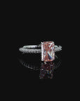 2.00 ct. Pink Radiant Lab Diamond Halo Ring