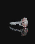 3.01 ct. Pink Oval Lab Diamond Halo Ring