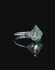 1.83 ct. Green Pear Lab Diamond Three-Stone Ring