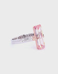 5.10 ct. Pink Emerald Lab Diamond Solitaire Ring