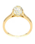 2.01 ct. Yellow European Cut Natural Diamond Solitaire Ring