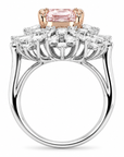 3.42 ct. Pink Cushion Lab Diamond Halo Ring