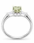 0.96 ct. Green Radiant Lab Diamond Three-Stone Ring