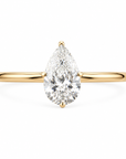 0.70 ct. White Pear Natural Diamond Solitaire Ring