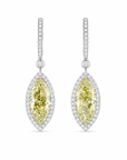 8.13 ct. Fancy Intense Yellow Marquise Diamond Drop Earrings
