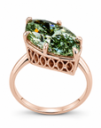 8 ct. Green Marquise Lab Diamond Solitaire Ring