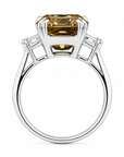 10.13 ct. Yellow Cushion Lab Diamond Three-Stone Ring