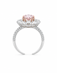 4.04 ct. Pink Oval Lab Diamond Halo Ring