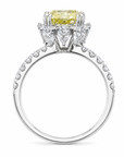 3.02 ct. Yellow Radiant Lab Diamond Halo Ring