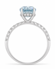 3.06 ct. Blue Oval Lab Diamond Halo Ring