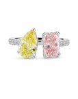 3.10 ct. Yellow/Pink Lab Diamond 2-Piece Ring