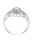 0.97 ct. Yellow Oval Natural Diamond Halo Ring