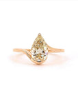 1.78 ct. Brown Pear Natural Diamond Solitaire Ring