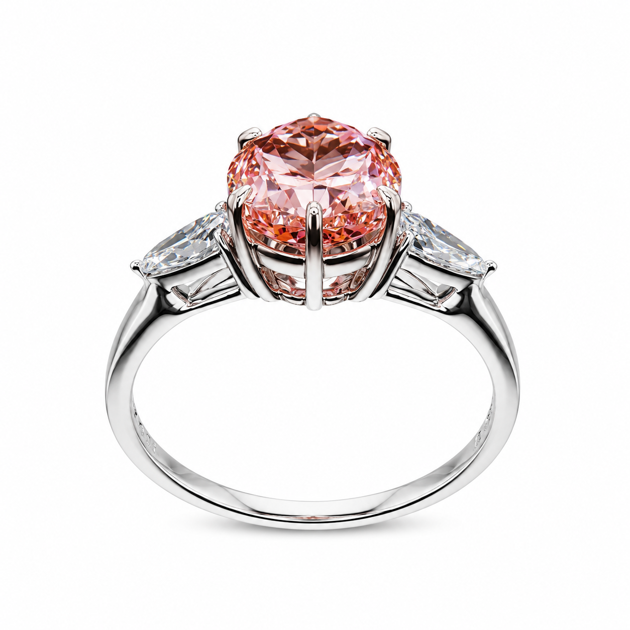 4.02 ct. Pink Pear Lab Diamond Solitaire Ring