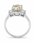 3.04 ct. Yellow Oval Lab Diamond Three-Stone Ring