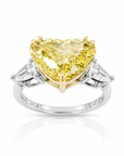 7.05 ct. Yellow Heart Lab Diamond Solitaire Ring
