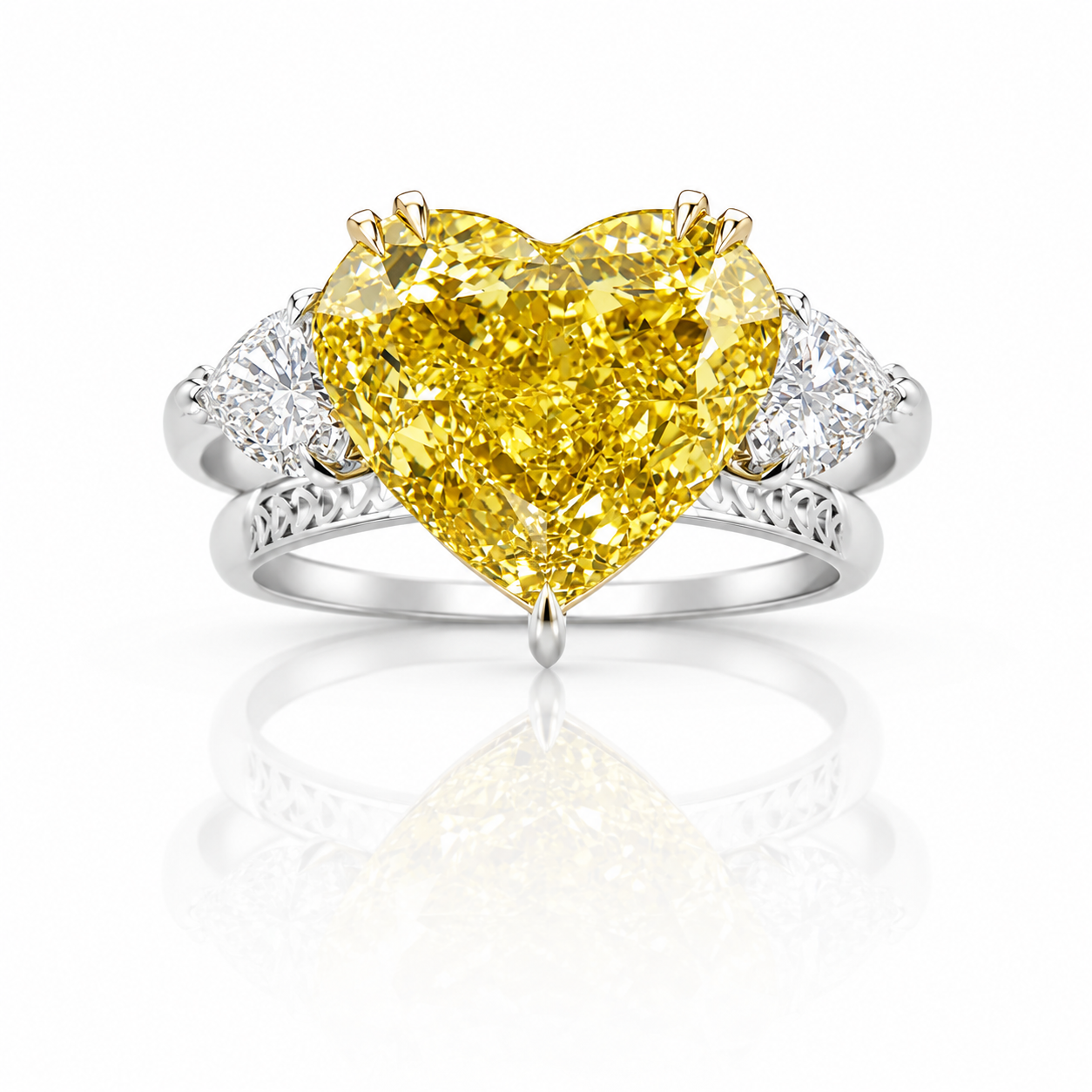 6.62 ct. Heart Lab Diamond Ring