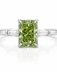 0.96 ct. Green Radiant Lab Diamond Three-Stone Ring