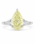 4.03 ct. Fancy Yellow Pear Cut Diamond Ring