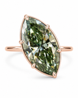 8 ct. Green Marquise Lab Diamond Solitaire Ring