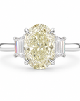 3.04 ct. Yellow Oval Lab Diamond Three-Stone Ring