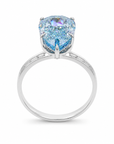 5.40 ct. Blue Pear Lab Diamond Solitaire Ring