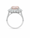 5.08 ct. Pink Square Cushion Lab Diamond Halo Ring
