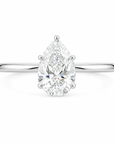 0.84 ct. White Pear Natural Diamond Solitaire Ring