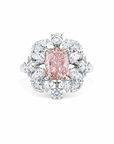 3.50 ct. Pink Cushion Lab Diamond Ring