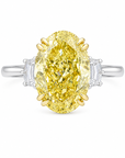 5.02 ct. Yellow Oval Lab Diamond Solitaire Ring