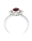 1.01 ct. Red Oval Natural Ruby Halo Ring