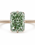 1.47 ct. Green Radiant Lab Diamond Solitaire Ring