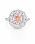 5.08 ct. Pink Square Cushion Lab Diamond Halo Ring