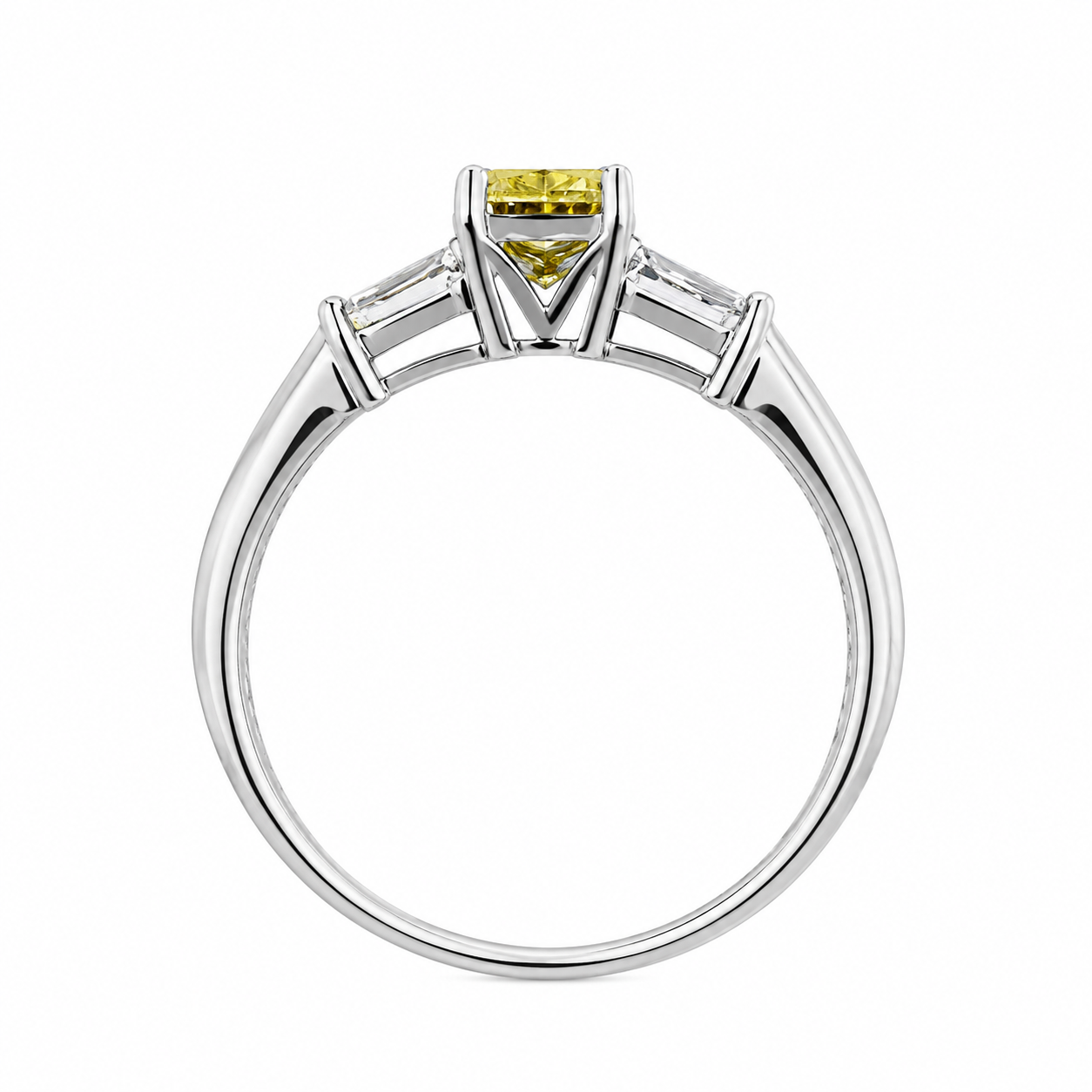 1.09 ct. Yellow Radiant Lab Diamond Solitaire Ring