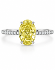 2.12 ct. Yellow Oval Lab Diamond Solitaire Ring
