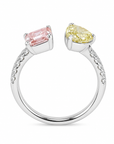 3.10 ct. Yellow/Pink Lab Diamond 2-Piece Ring