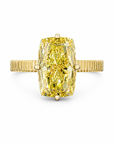 7.05 ct. Yellow Radiant Lab Diamond Solitaire Ring