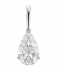 0.41 ct. White Pear Natural Diamond Solitaire Pendant